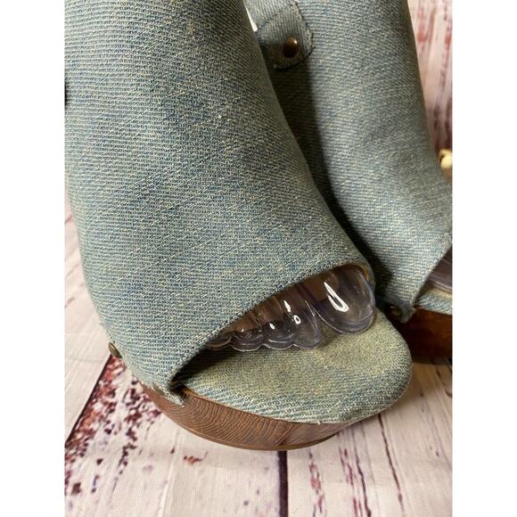 G By Guess Blue Jean Wedge Heel Sz 7.5 - Picture 2 of 11